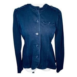 Converse Jacket Navy Military Peplum Blazer L